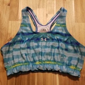 Under Armour Tie Dye Sports Bra Large Blue